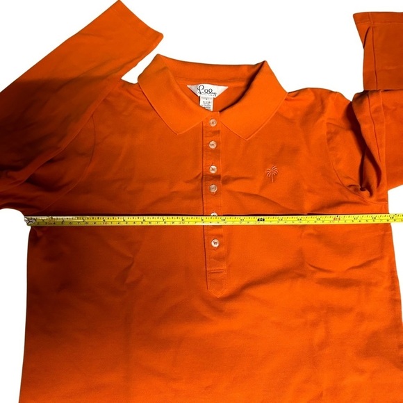 Lilly Pulitzer Long Sleeve Polo Orange Size Large Academia - Picture 7 of 9